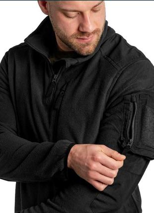 Флісова кофта brandit fleece troyer ripstop - black6 фото