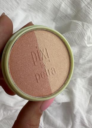 Румяна+хайлайтер pixi blush duo (peach honey) 4.5 g