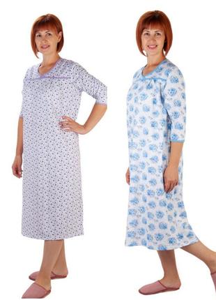 Тепла нічна сорочка з начосом, ночнушка на байці жіноча, утеплена сорочка для сну1 фото