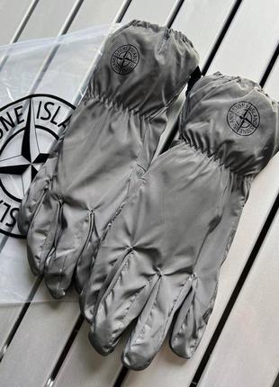 Рукавиці зимові stone island рефлективні8 фото