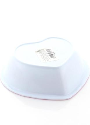 Тарілка дитяча меламінова глибока у формі сердечка ложечка в подарунок