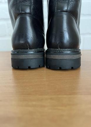 Женские короткие зимние кожаные ботинки на шнурках кожа мех8 фото