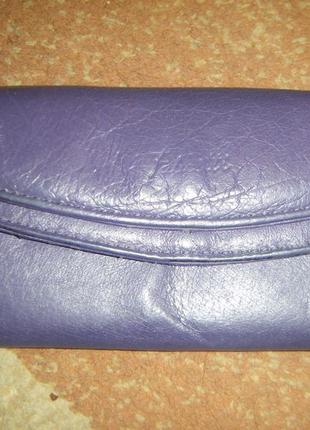 Шкіряний фіолетовий гаманець fabretti