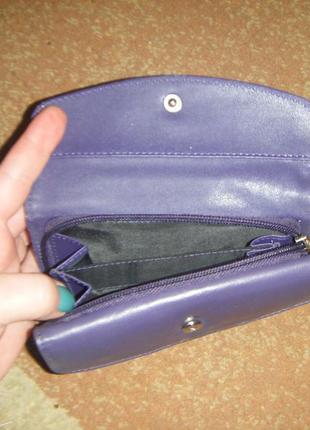 Кожаный фиолетовый кошелек fabretti3 фото
