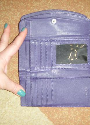 Кожаный фиолетовый кошелек fabretti4 фото