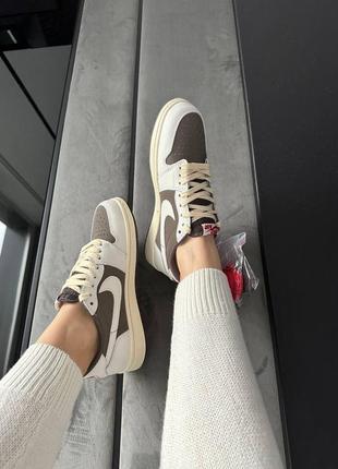 Кросівки nike air jordan 1 retro low og sp travis scott reverse mocha