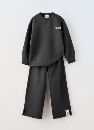 Комплект серый на девочку плюшевый zara new