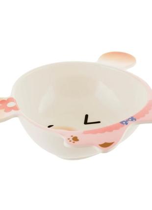 Тарелка глубокая детская меламиновая фигурная + ложечка