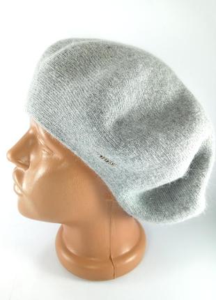 Берет женский шерстяной ангора теплый зимний французский модный женские шапки береты серая6 фото
