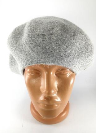 Берет женский шерстяной ангора теплый зимний французский модный женские шапки береты серая2 фото