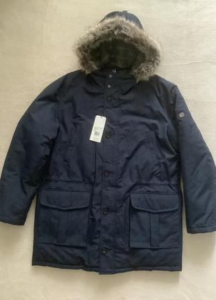 Темно-синяя зимняя куртка парка ben sherman p.xxl новая с бирками1 фото