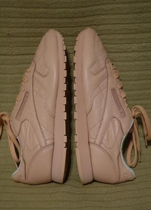 Классические кожаные кроссовки reebok classic leather теплого розового цвета 39 р.8 фото