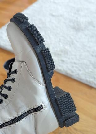 ❤️👢як нові! чоботи натуральна шкіра 😱в стилі massimo dutti🔥шкіряні черевики бежеві демісезон9 фото