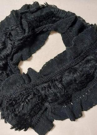 Стильный эффектный теплый шарф-хомут1 фото