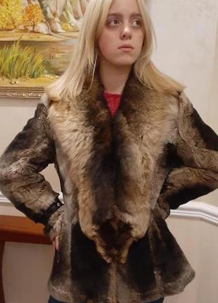 Шубка натуральна єнот-кролик.
