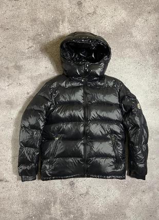 Moncler глянцевий чорний пуховик