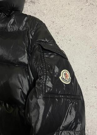 Moncler глянцевий чорний пуховик3 фото