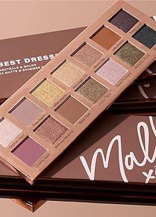 Палетка тіней mally beauty best dressed lids neutrals &amp; bolds 14 matte &amp; shimmer eyeshadows2 фото