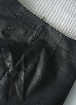 Черная юбка экокожа р.147 фото