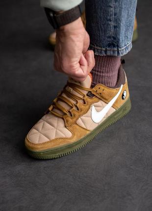 Мужские кроссовки зима nike air force 1 low cactus plant flea market winter (флис)8 фото