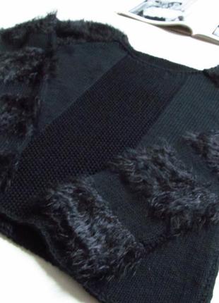Черный вязаняй свитер пушистые рукава 🖤5 фото