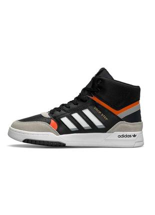 Мужские кроссовки adidas originals drop step high black orange fur