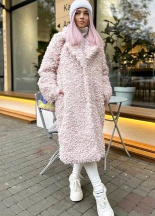 Шуба каракуль 🩷 эко 48 46 44 42 р размеры женская шуба дубленка куртка пуховик кардиган пальто плащ подкладка синтепон норма розовый пудра барашек7 фото