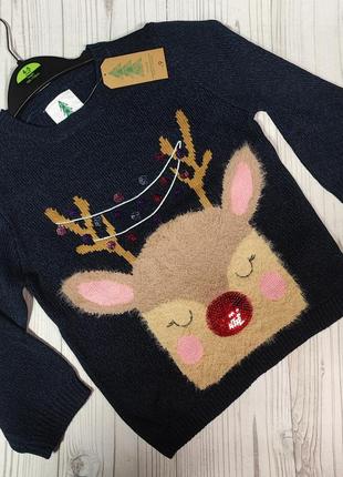 Теплий новорічний светр для дівчинки