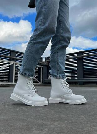Сапоги зимние dr. release martens 1460 white fur premium