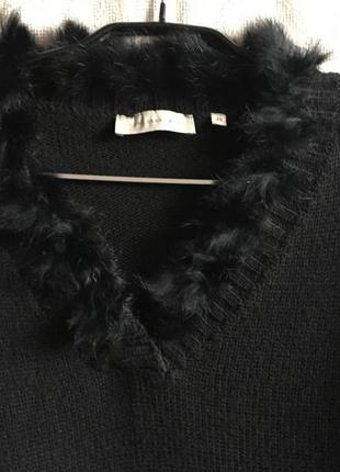 Теплый с шерстью мериноса джемпер пуловер giorgio с меховой отделкой2 фото