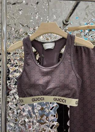 Спортивный костюм гуччи gucci топ+леггинсы3 фото