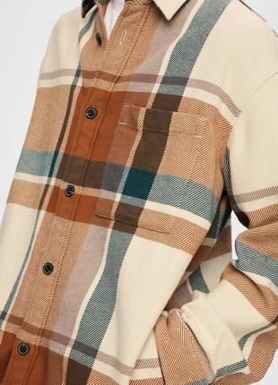 Котонова чоловіча сорочка-куртка, сорочка з щільної бавовни в клітинку від selected2 фото