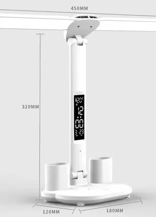 Лампа светильник настольная, светильник сенсорная с аккумулятором 3200маг и часовником