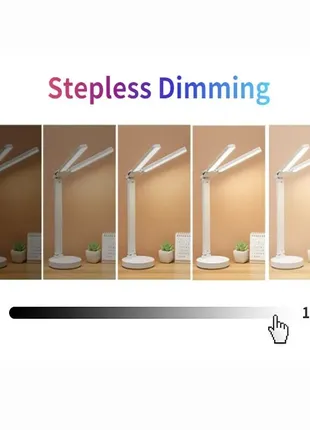 Лампа светильник настольная, светильник сенсорная с аккумулятором 3200маг и часовником