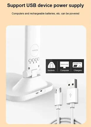 Лампа светильник настольная, светильник сенсорная с аккумулятором 3200маг и часовником