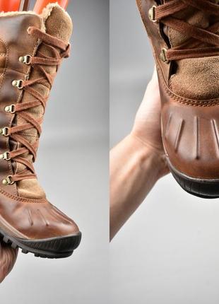 Timberland оригінал зимові коричневі жіночі чоботи черевики високі шкіряні на хутрі розмір 38 38,56 фото
