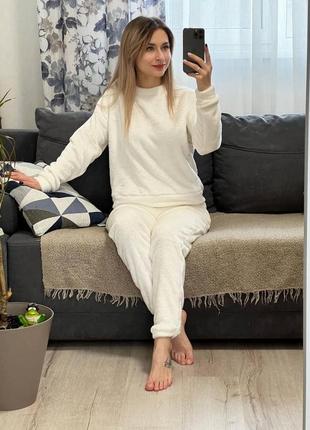 Махровая пижама белый 42-481 фото