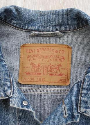 Куртка джинсова levis р. l ( made in usa ) вінтаж 90 -х з логотипом america2 фото