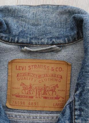 Куртка джинсова levis р. l ( made in usa ) вінтаж 90 -х з логотипом america3 фото