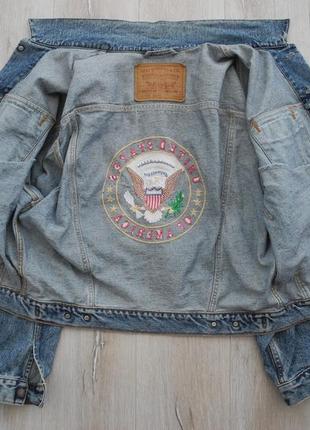 Куртка джинсова levis р. l ( made in usa ) вінтаж 90 -х з логотипом america6 фото