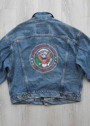 Куртка джинсова levis р. l ( made in usa ) вінтаж 90 -х з логотипом america9 фото