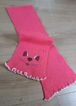 Детский шарф с котиком/ шарфик для девочки