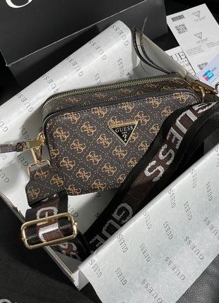 Жіноча сумка  guess zippy snapshot brown