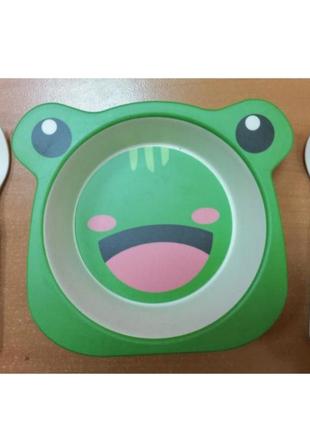 Набор новой детской посуды 3 предмета тарелка, ломкая бамбуковая посуда