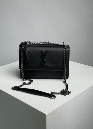 Женская сумка yves saint laurent sunset big chain total black