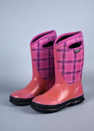 Bogs waterproof женские зимние демисезонные теплые резиновые сапоги розовые размер 353 фото