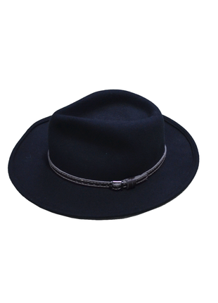 Atrium crushable & waterproof wool fedora hat black size 57 m фетрова шляпа капелюх шерстяний чорний