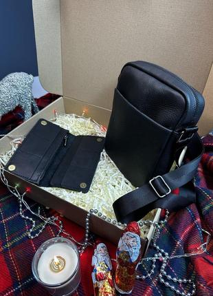 Набір подарунковий для чоловіків luxury box , сумка + гаманець. чудовий подарунок чоловікові чоловікові чоловікові улюбленому куму