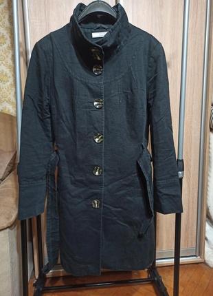 Котонове весняне пальто з великими ґудзиками та поясом. 16