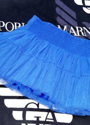 Пышная юбка пачка юбка из фатина синяя для танцев пиджеек гоу гоу или просто носить1 фото